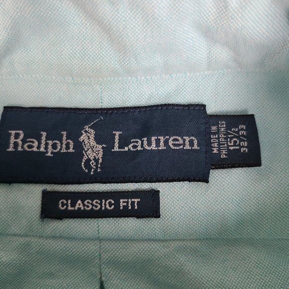 Ralph Lauren Men’s Button Up Shirt Long Large   Brown Pony size 15‎ 1/2 - Picture 3 of 6